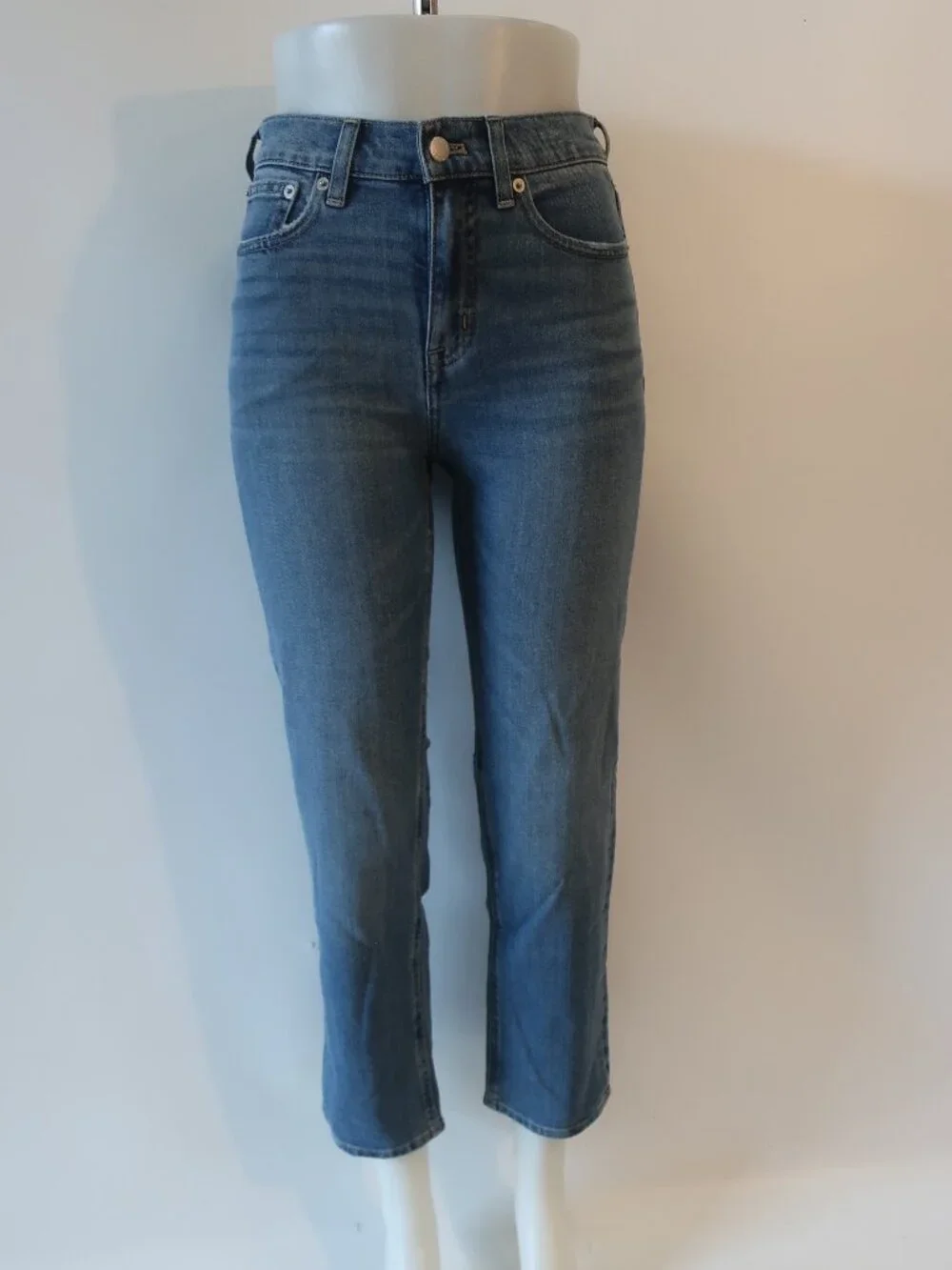 NWT Womens J. Crew Blue (Item- 21) Mid-Rise Straight Leg Jean 25